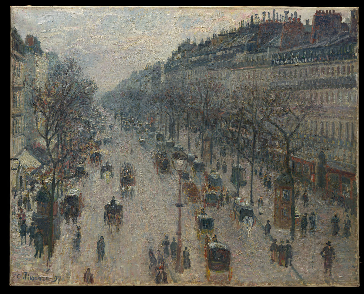 The Boulevard Montmartre on a Winter Morning - Camille Pissarro