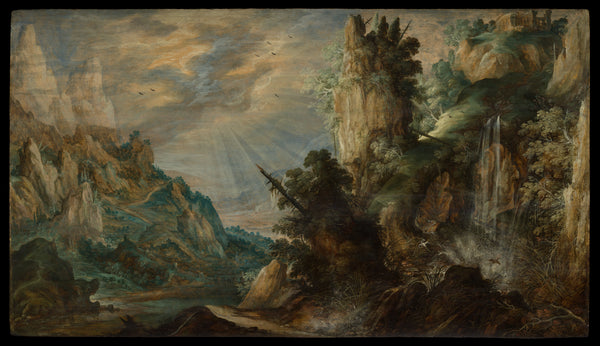 A Mountainous Landscape with a Waterfall - Kerstiaen de Keuninck