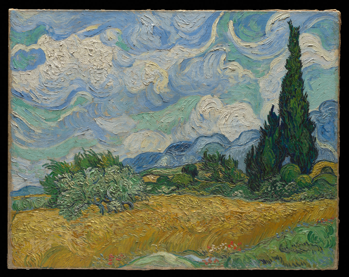 Wheat Field with Cypresses - Museum Quality Art Print by Wallmood