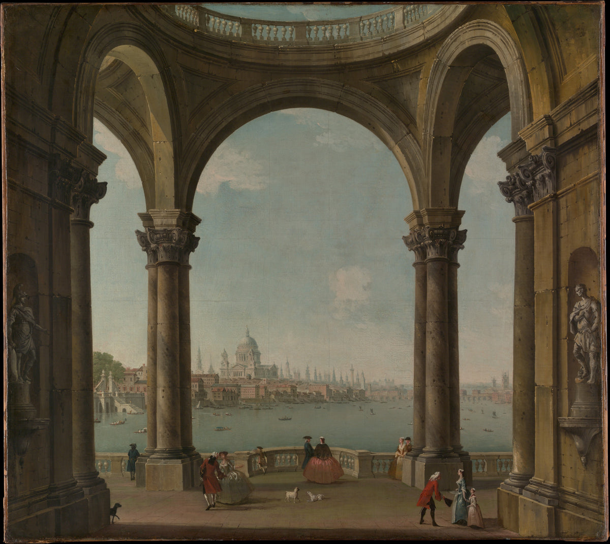 Capriccio with St. Paul's and Old London Bridge - Antonio Joli