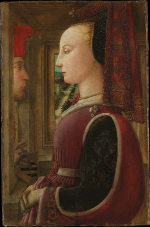 Portrait of a Woman with a Man at a Casement - Fra Filippo Lippi 1