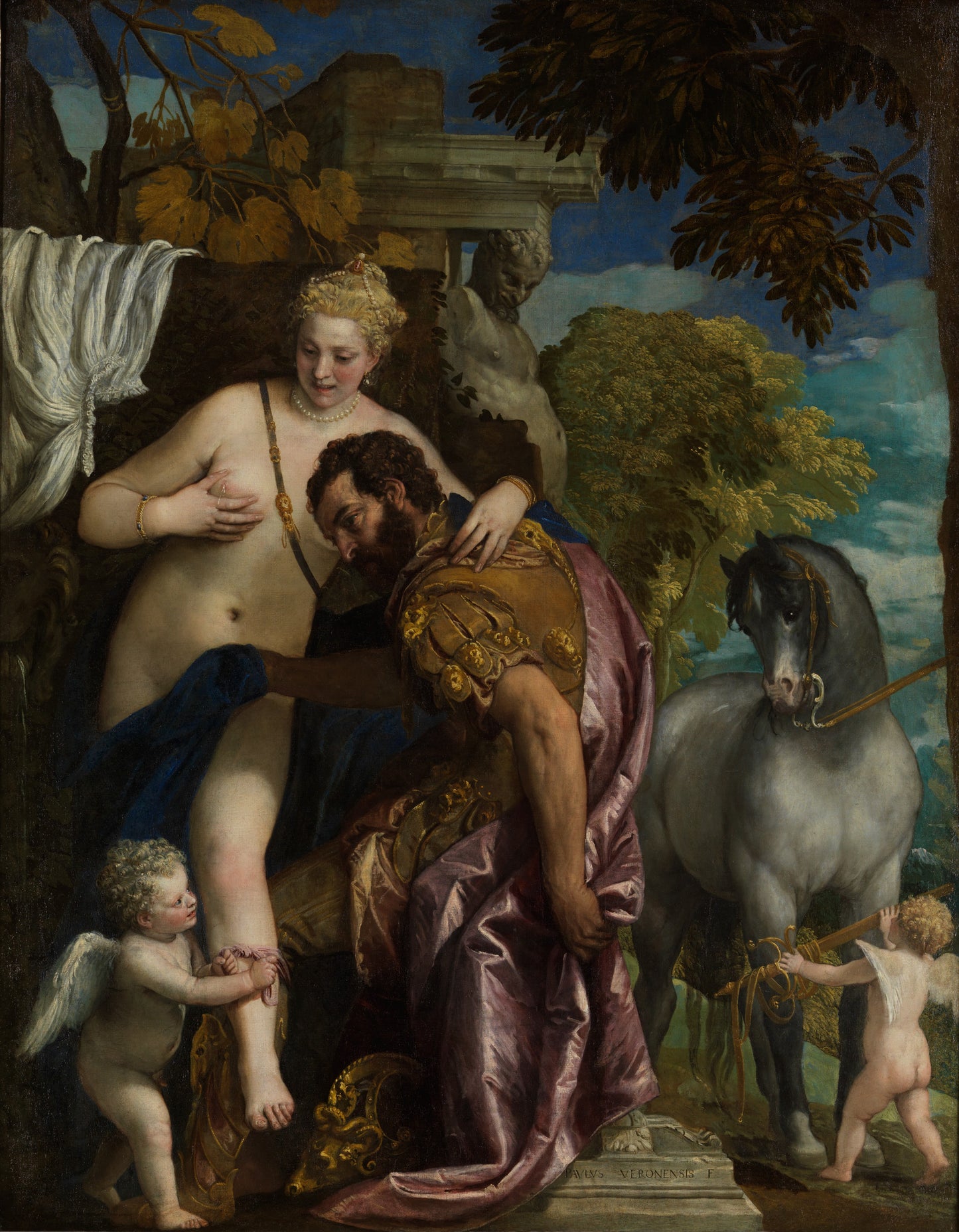 Mars and Venus United by Love - Museum Quality Art Print by Wallmood