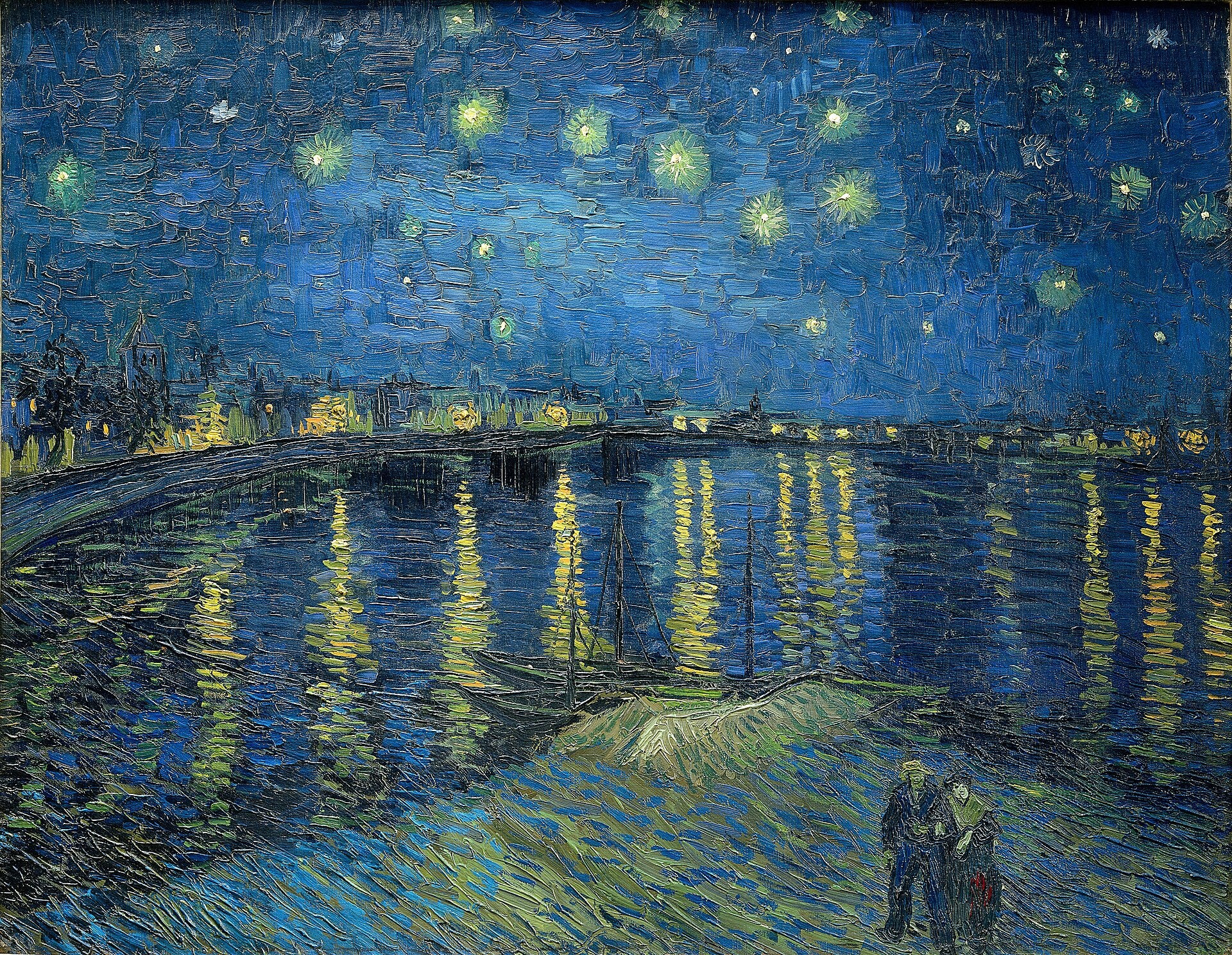 Starry Night Over the Rhone by Vincent van Gogh 1888 - Wallmood Fine Art Prints