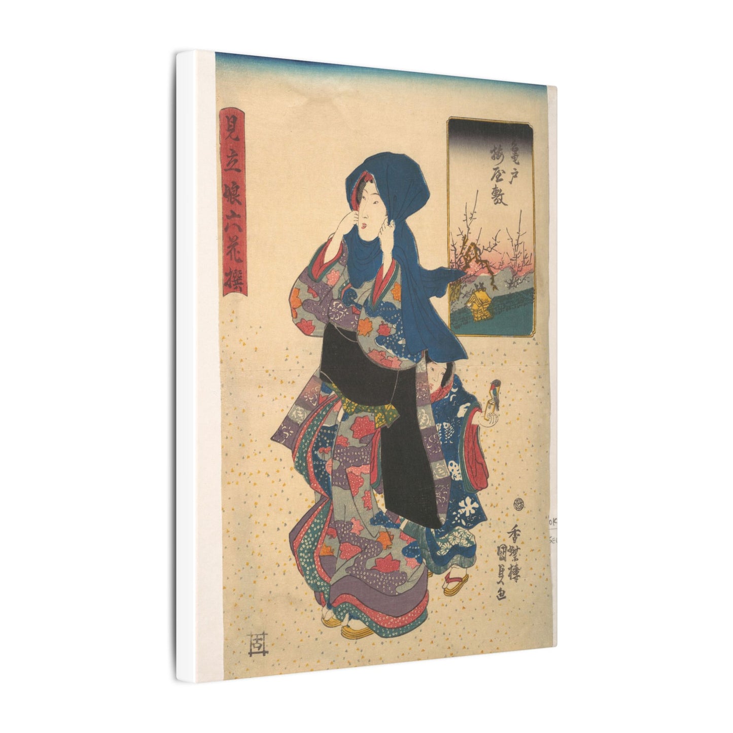 Six Poetic Sages as Young Women at the Plum Garden at Kameido - Utagawa Kunisada