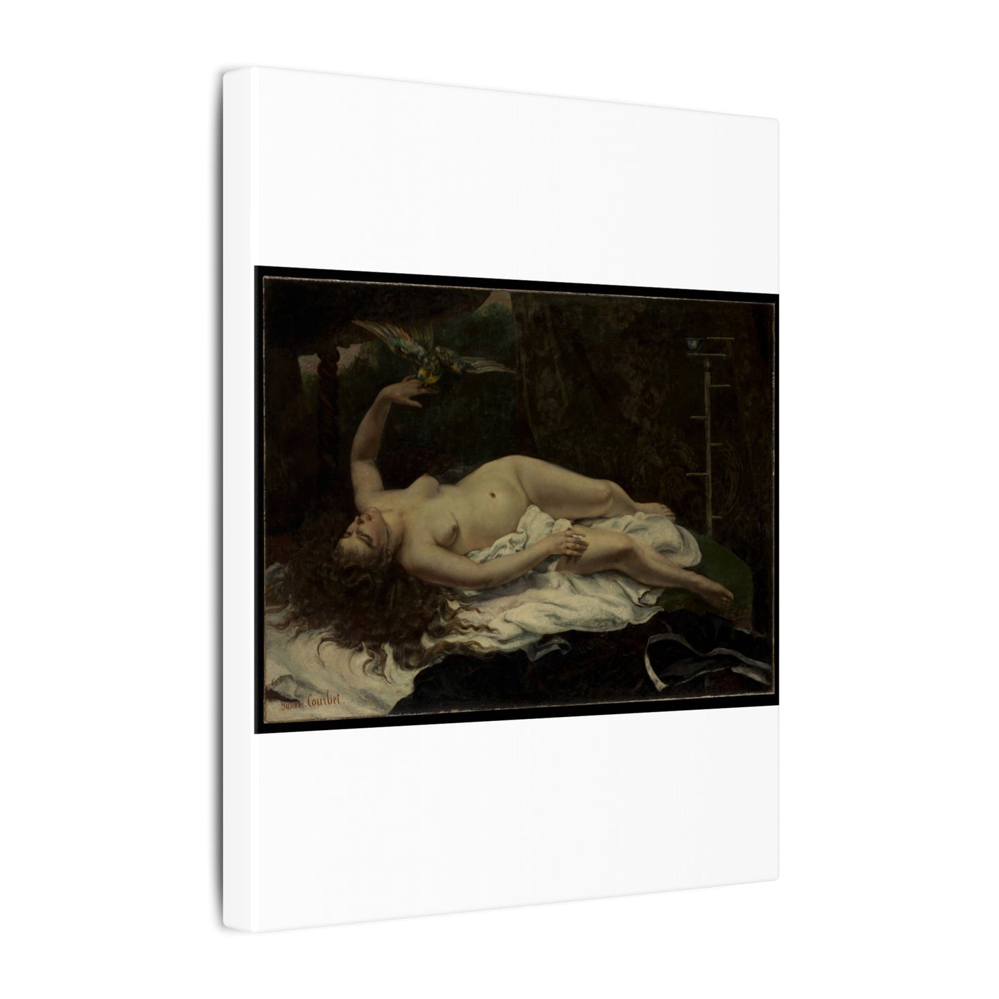 Woman with a Parrot - Gustave Courbet
