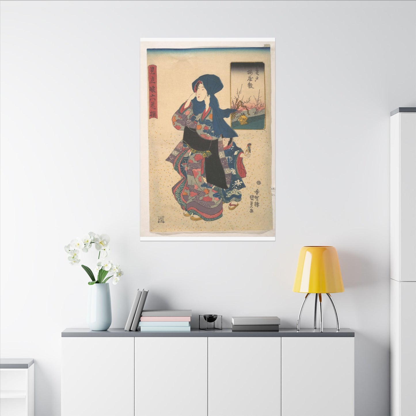 Six Poetic Sages as Young Women at the Plum Garden at Kameido - Utagawa Kunisada
