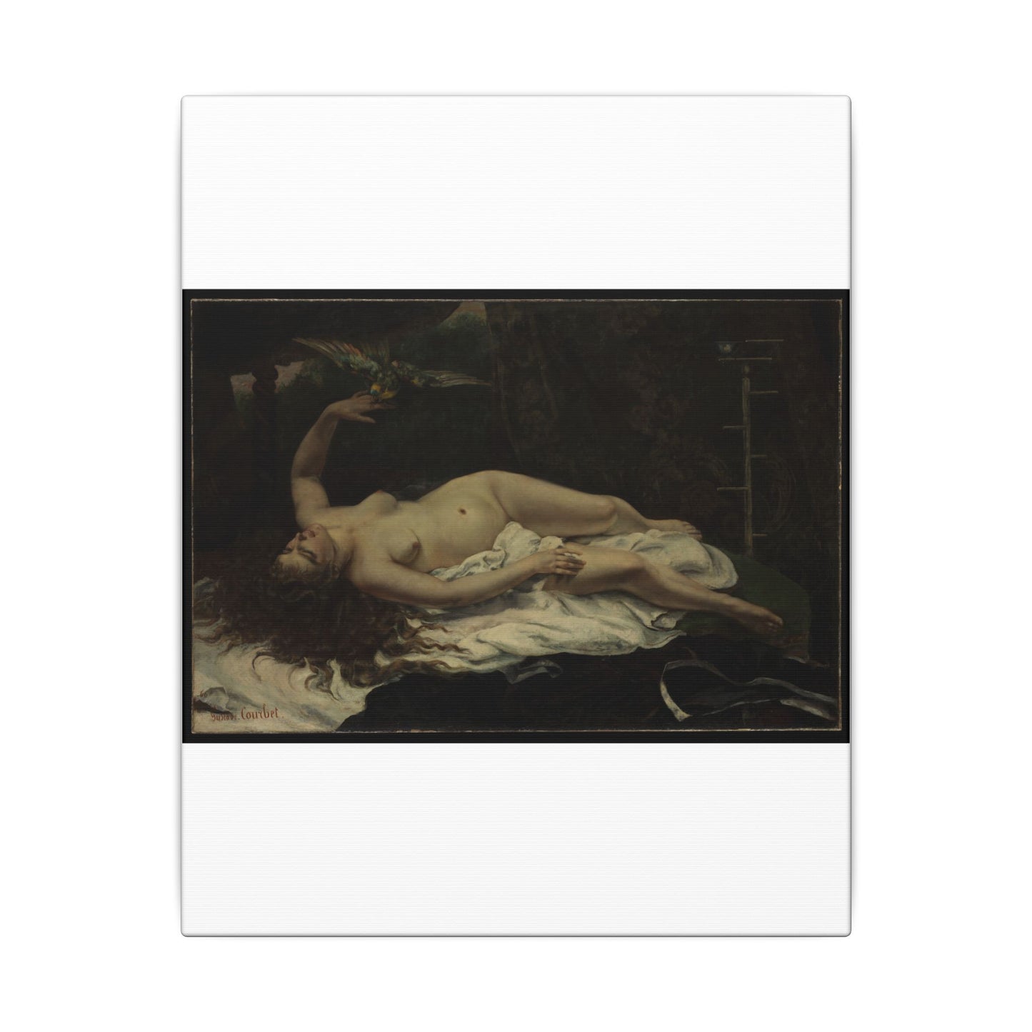 Woman with a Parrot - Gustave Courbet