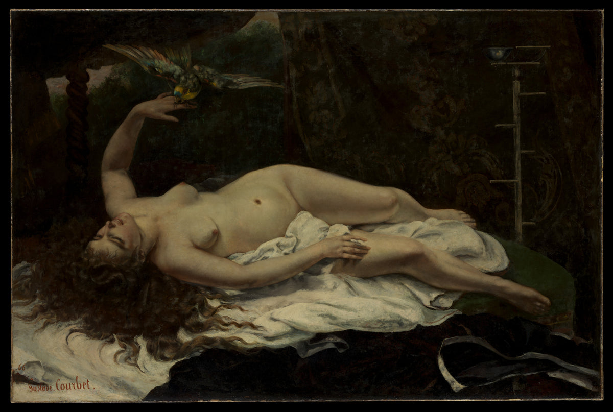 Woman with a Parrot - Gustave Courbet