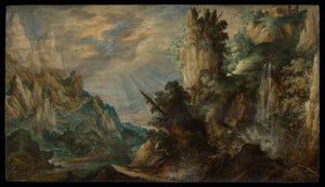 A Mountainous Landscape with a Waterfall 1