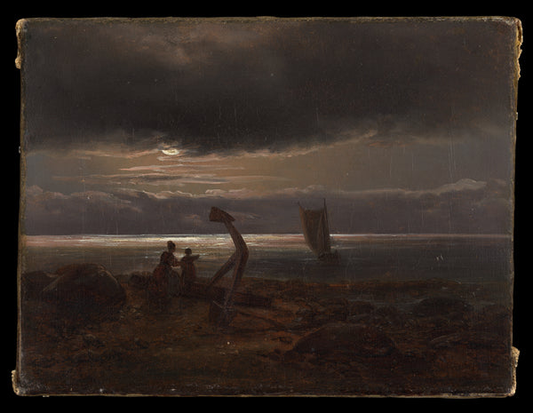 Mother and Child by the Sea — Museum Quality Canvas Print | Gallerivm