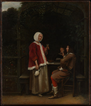 A Woman and Two Men in an Arbor 1