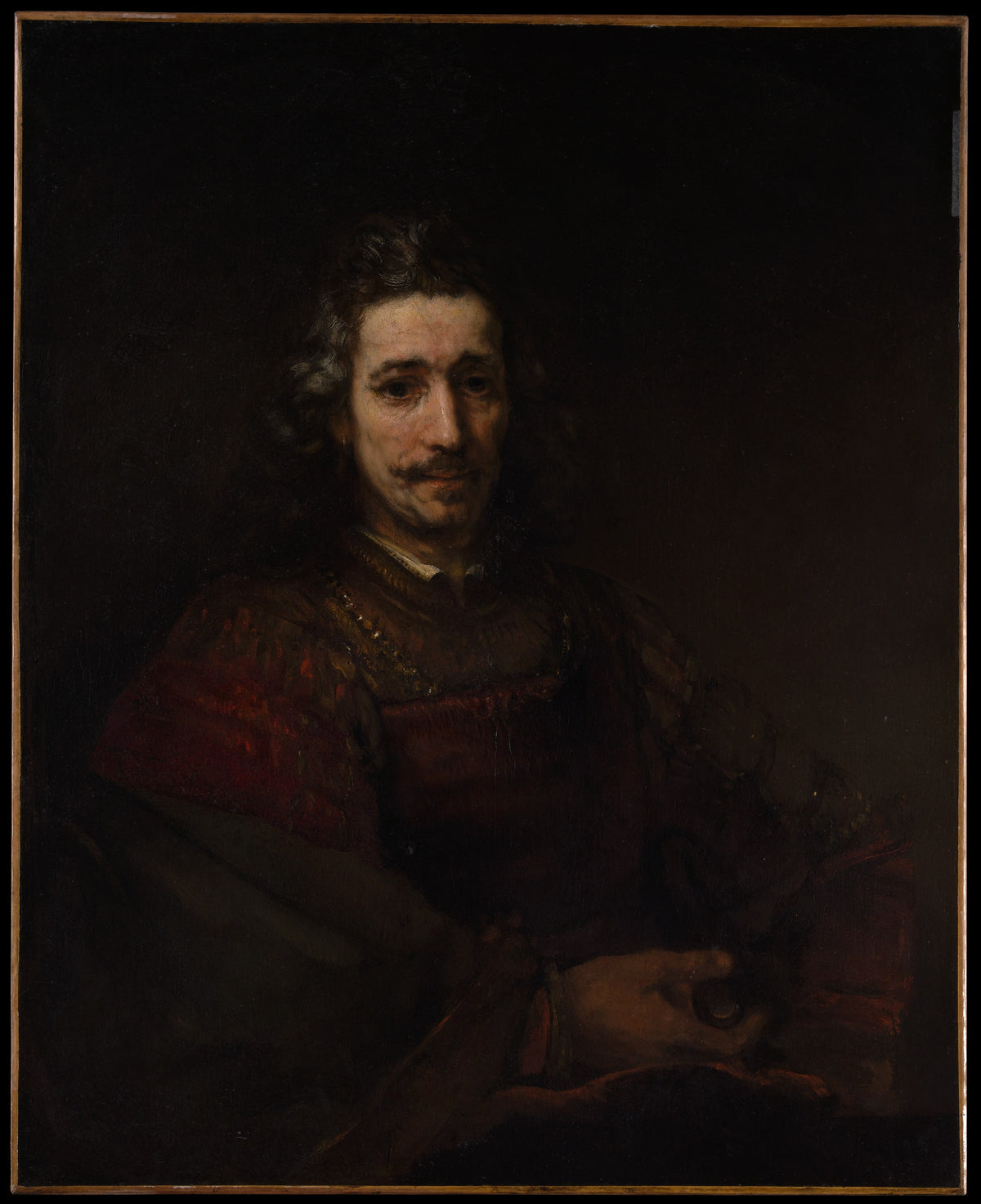 Man with a Magnifying Glass - Rembrandt van Rijn