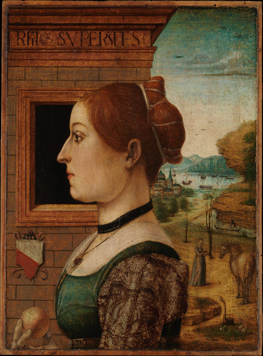 Portrait of a Woman, possibly Ginevra d'Antonio Lupari Gozzadini - Museum Quality Art Print by Wallmood