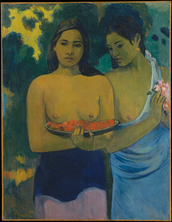 Two Tahitian Women — Museum Quality Canvas Print | Gallerivm