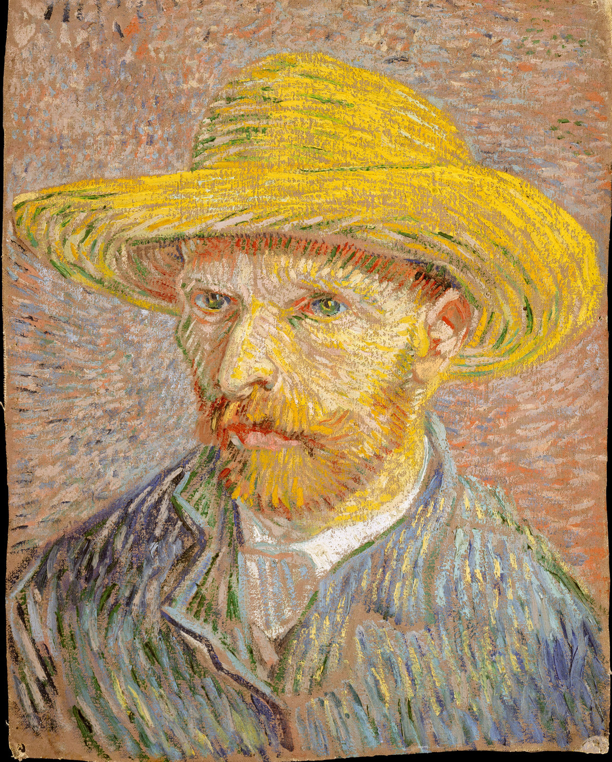 Self-Portrait with a Straw Hat - Vincent van Gogh