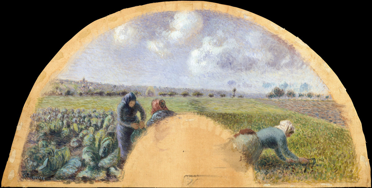 Fan Mount: The Cabbage Gatherers - Camille Pissarro